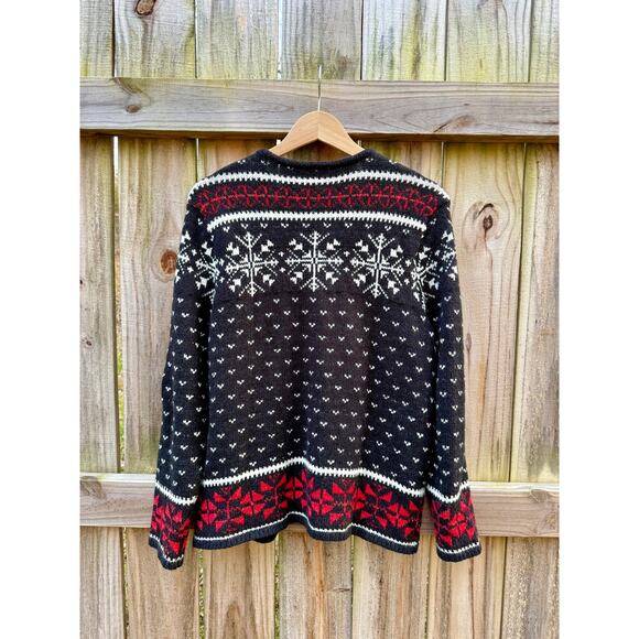 Vintage J.Jill Alpine Reindeer Cardigan Christmas Holiday Sweater - Picture 5 of 9